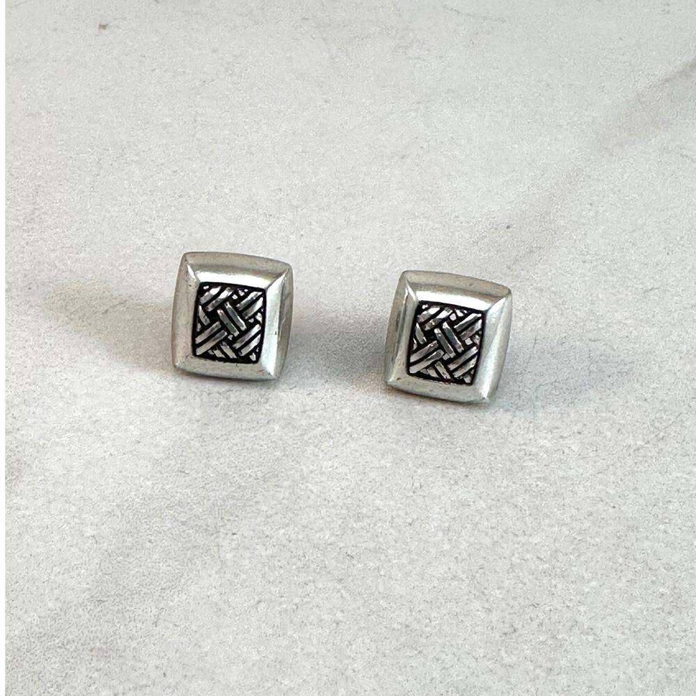Brighton square basket weave post earrings Preowned